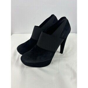 Stuart Weitzman Kilgore Platform Heels Booties Black Suede 8.5 M Stiletto